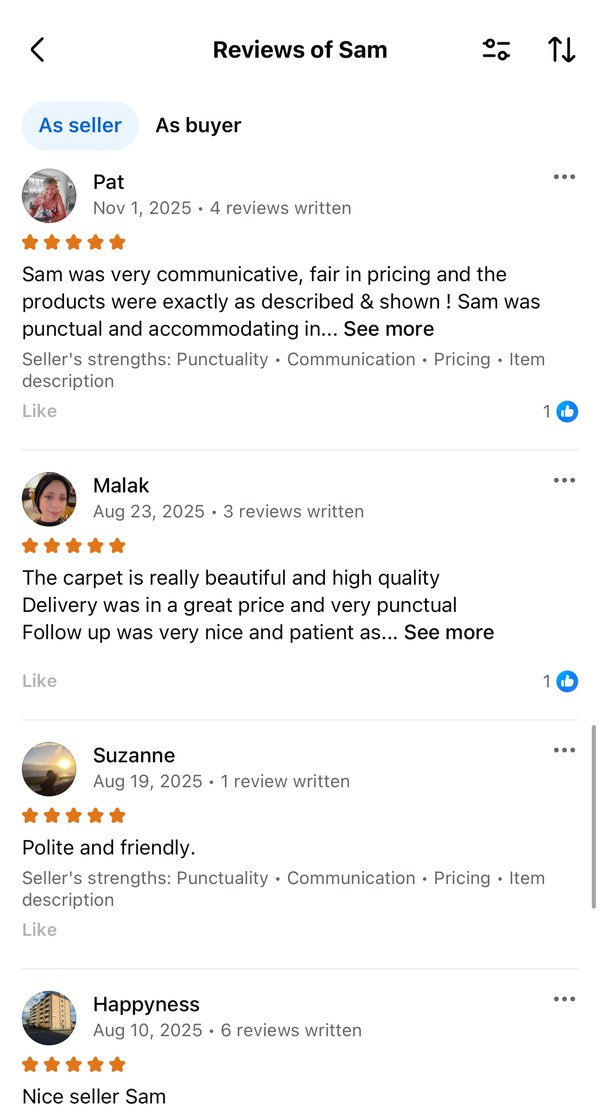 Facebook Marketplace reviews of Pasha (Sam)
